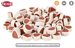 Лакомство для кошек Куриные роллы с рыбой TRIXIE PREMIO