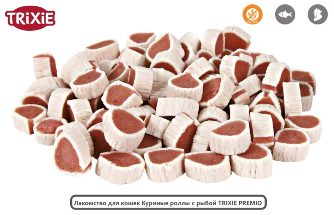 Лакомство для кошек Куриные роллы с рыбой TRIXIE PREMIO (50 гр.)