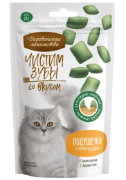 Деревенские лакомства для кошек Зубочистики Чистим зубы с кремом из курицы