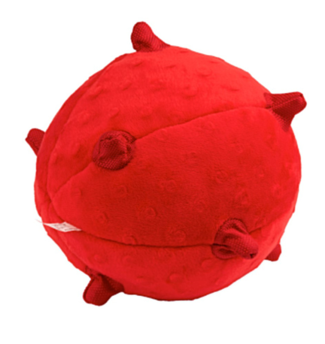 Игрушка для щенков средних и крупных пород Playology Puppy Sensory Ball Мяч сенсорный 15 см (Красный)