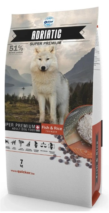 Сухой корм для собак Quicker Adriatic Adult All Breed (рыба, рис) (7 кг)