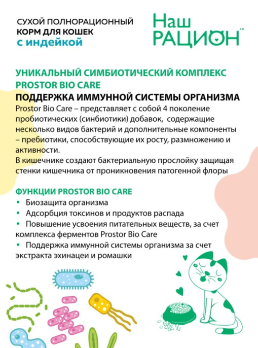 Сухой корм для кошек Наш Рацион Adult Cat (индейка) (400 гр)