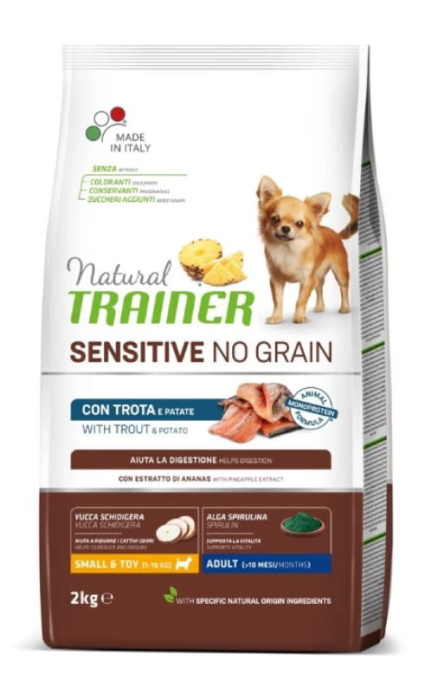 Сухой корм для собак мелких пород Trainer Natural Sensitive No Grain Mini Adult (форель) (2 кг)
