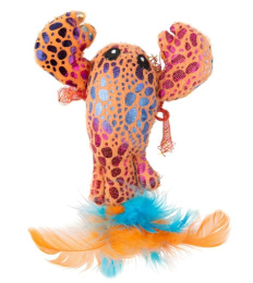 Игрушка Mr.Kranch для кошек Лобстер плюшевая с кошачьей мятой и перышками голубая