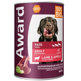 Паштет для собак Award Dog (ягненок с яблоком)