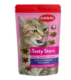 Мультивитаминное лакомство Вкусные звездочки с лососем Sanal