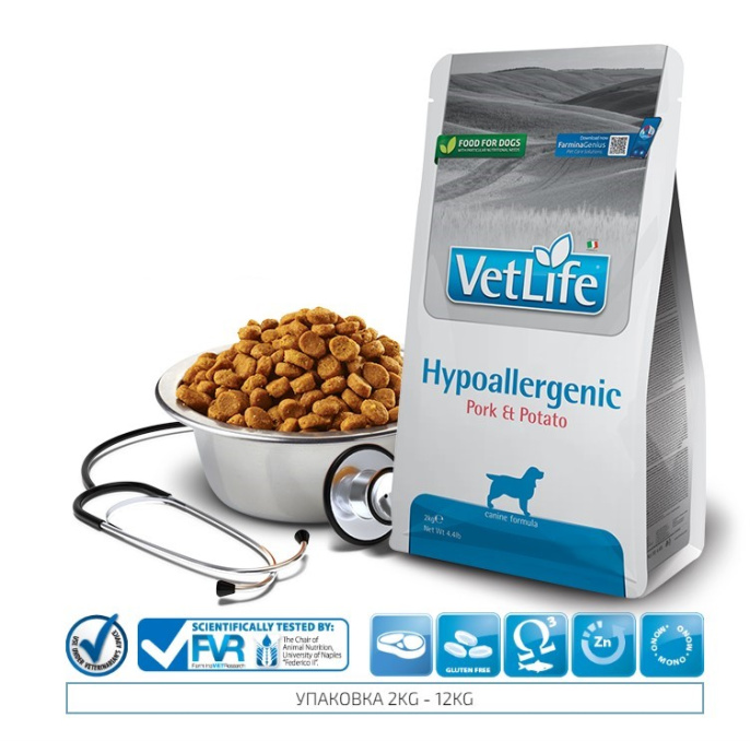 Сухой корм для собак Farmina Vet Life Dog Hypoallergenic Pork&Potato  (2 кг)