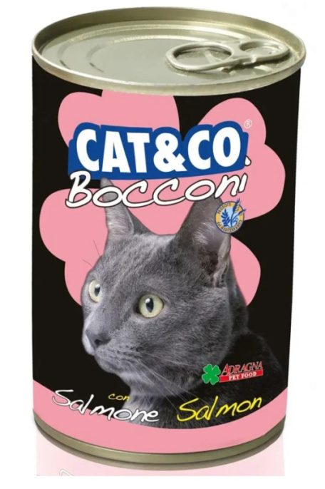 Влажный корм для кошек Adragna Cat&Co (кусочки лосося в соусе) (405 гр.)