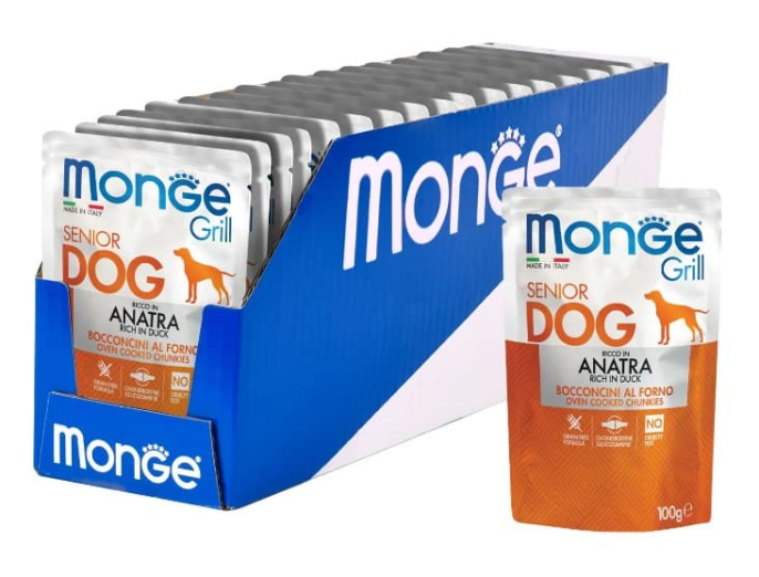Влажный корм для собак Monge Dog Grill Senior (утка) (100 гр.)