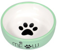 Миска для кошек Mr.Kranch керамическая MEOW 380 мл (Зеленая)