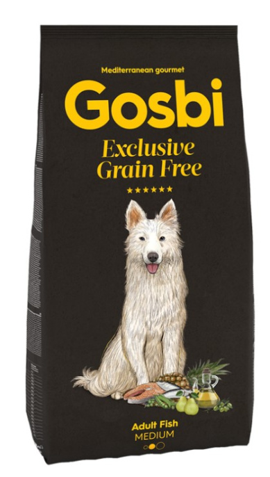 Сухой корм для собак средних пород Gosbi Exclusive Grain Free Adult Medium (лосось, голубая рыба) (12 кг)