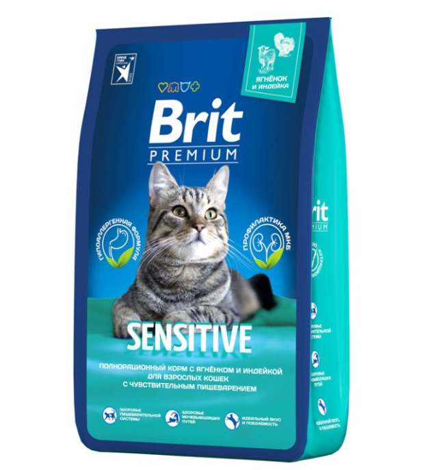 Сухой корм для кошек Brit Premium Cat Sensitive (ягненок) (8 кг)