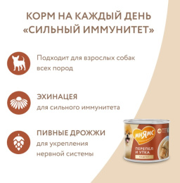 Влажный корм для собак Мнямс На каждый день Паштет из утки и перепела «СИЛЬНЫЙ ИММУНИТЕТ»