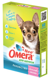 Лакомство для щенков Фармакс Омега Neo+ С-М с пребиотиком Веселый малыш