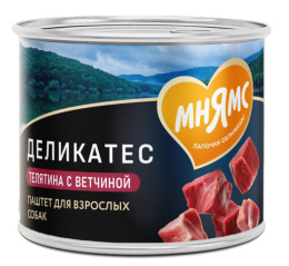 Влажный корм Мнямс Паштет из телятины с ветчиной для собак всех пород "Террин по-версальски"