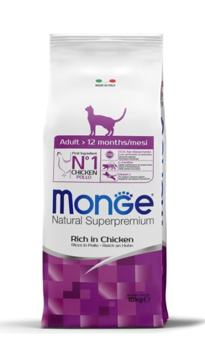 Сухой корм для кошек Monge Cat Adult (курица) (10 кг)