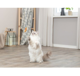 TRIXIE Игрушка для кошек Удочка-дразнилка с плюшевой рыбкой, 46 см