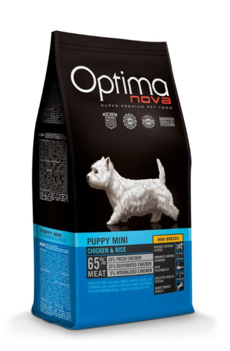 Сухой корм для щенков мини пород Optima Nova Puppy Mini Chicken & Rice (800 гр.)