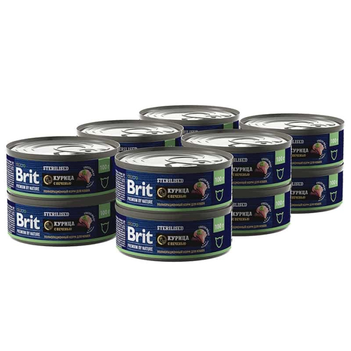 Консервы для кошек Brit Premium Cat Sterilised (курица, печень) (100 гр)