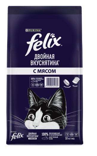 Сухой корм для кошек Felix Двойная вкуснятина (мясо) (1,3 кг)