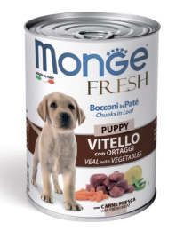 Консервы для щенков Monge Fresh Puppy Chunks in Loaf Veal (телятина, овощи)