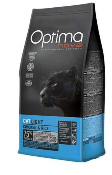 Сухой корм для кошек Optima Nova Cat Light (курица, рис) (8 кг)