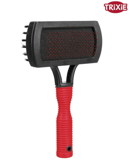 Мягкая щетка-пуходерка для животных TRIXIE Soft Duo (10х17 см)