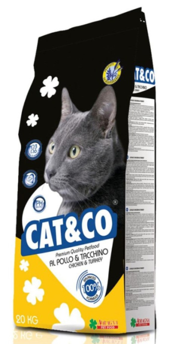 Сухой корм для кошек Adragna Cat&Сo Adult (цыпленок, индейка) (20 кг)