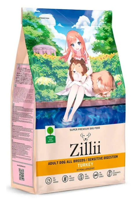 Сухой корм для собак ZILLII Sensitive Digestion Adult Dog (индейка) (800 гр)