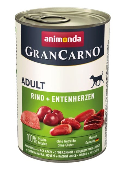 Консервы для собак Animonda Gran Carno Fleisch Adult (говядина, сердце утки) (400 гр.)