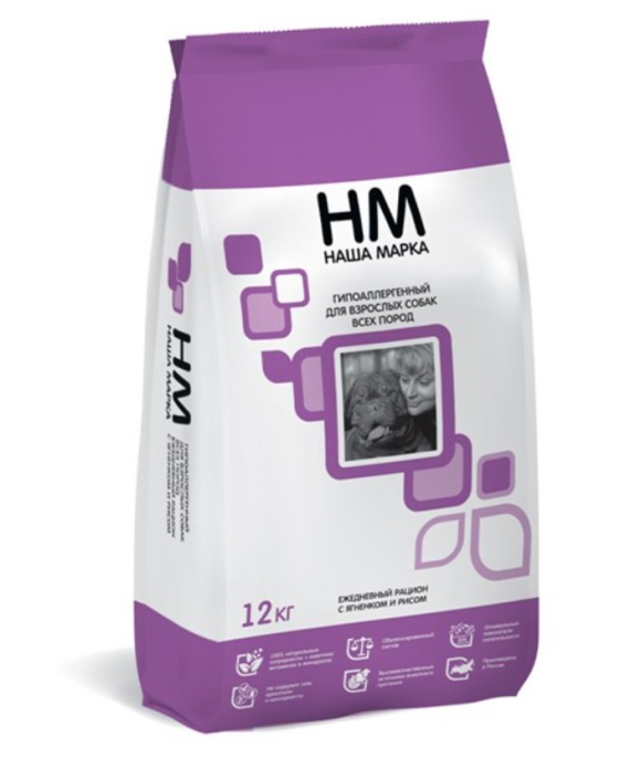 Сухой корм для собак всех пород Наша Марка (ягненок, рис) (12 кг)