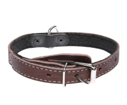 Ошейник кожаный на синтепоне с кольцом Gamma