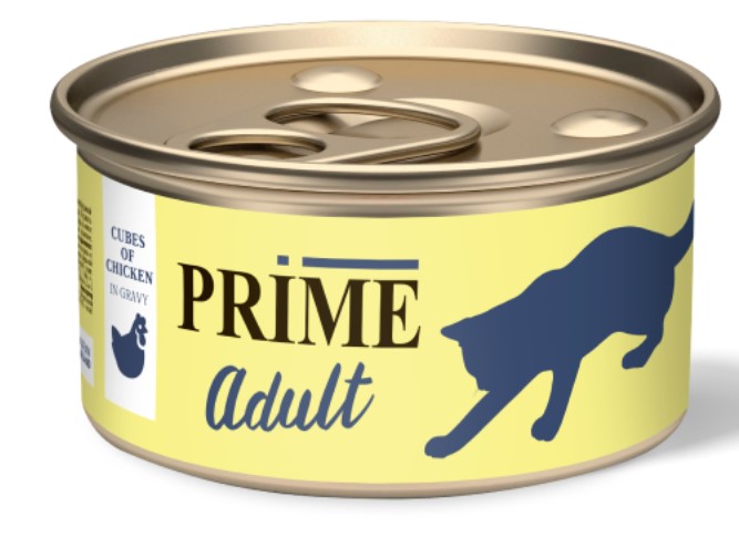 Консервы для кошек PRIME Adult Cat кусочки в соусе (курица) (75 гр)