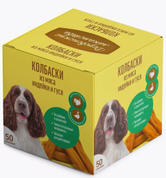 Лакомство для собак Деревенские лакомства Мини колбаски (индейка, гусь)