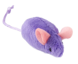 Игрушка для кошек Mr.Kranch Баклажанчик и Мышка плюшевая с кошачьей мятой и перышками фиолетовая