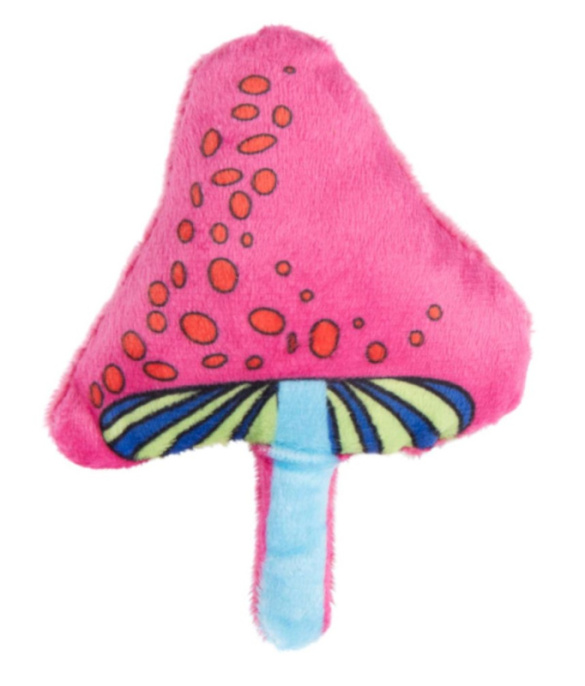 Игрушка для кошек Mr.Kranch Волшебный Грибочек плюшевая с кошачьей мятой красная (12 см)