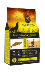 Сухой корм для собак Мини пород Ambrosia Grain Free Dog Adult Mini (лосось, курица)