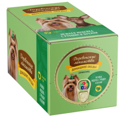 Консервы для собак Деревенские лакомства "Домашние обеды" нежная индейка с рубцом и цукини