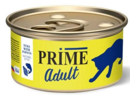 Консервы для кошек PRIME Adult Cat в собственном соку (тунец, папайя)