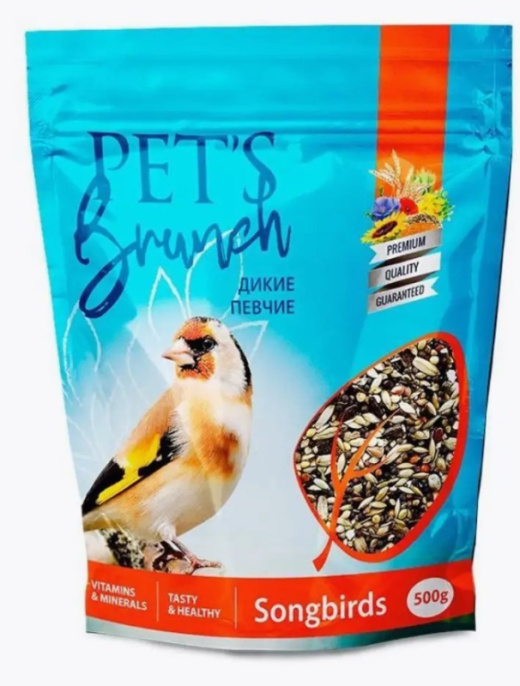 Сухой корм для диких певчих птиц Pet's Brunch (500 гр)