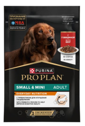 Влажный корм для собак Pro Plan EveryDay Nutrition Small & Mini Adult в соусе (говядина)