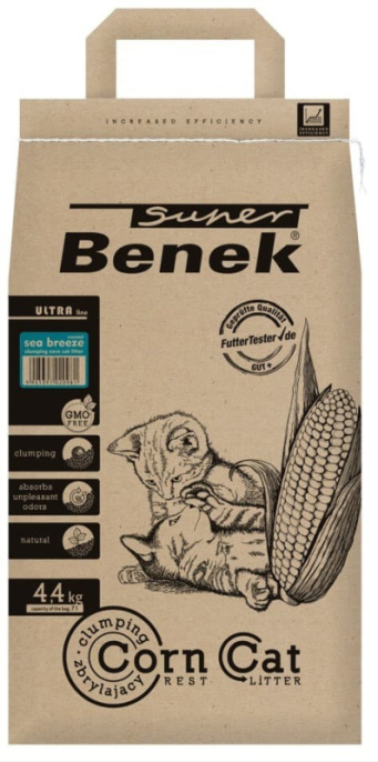 Кукурузный наполнитель Super Benek Corn Cat Ultra (Морской бриз) (7 л)