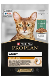 Влажный корм для кошек Pro Plan DERMA CARE Adult в соусе (треска)