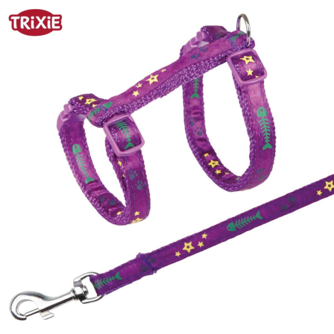 TRIXIE Набор для кошек шлея с поводком (23–39 см/10 мм)