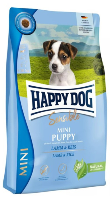 Сухой корм для щенков мини пород Happy Dog Sensible Mini Puppy (ягненок, рис) (4 кг)