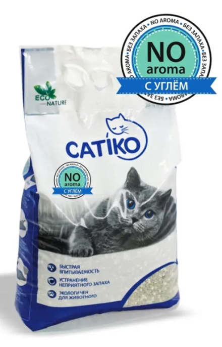 Наполнитель для кошачьего туалета CATIKO (без запаха) (3,9 кг)