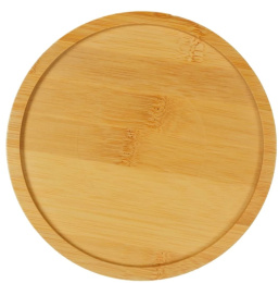 Миска Mr.Kranch Bamboo керамическая розовая на бамбуковой подставке