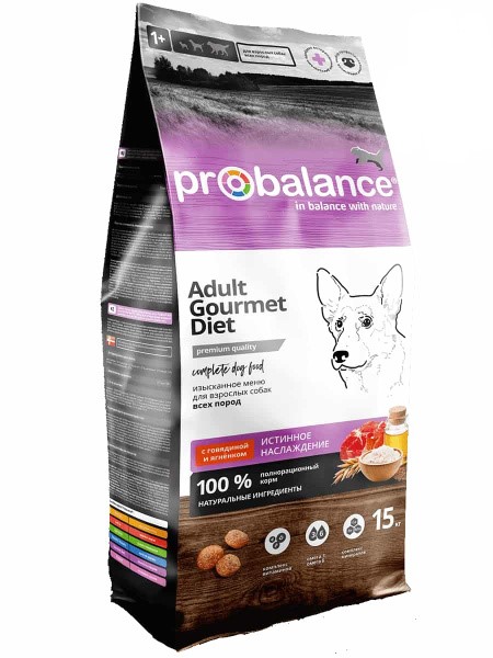 Сухой корм для собак ProBalance Dog Gourmet Diet Beef & Lamb (говядина, ягненок) (15 кг)