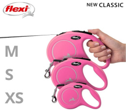 Поводок-рулетка Flexi NEW CLASSIC розовый (лента)