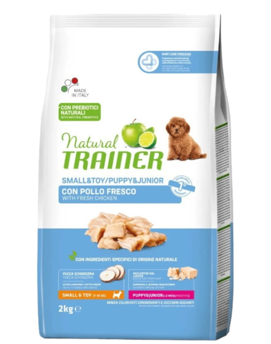 Сухой корм для щенков мелких пород Trainer Natural Puppy&Junior Mini (курица)